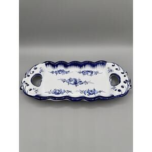 R.C & CAL Portugal Porcelain Vanity Dish, Hand Painted Signed Vintage Trinket
